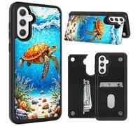 CGFGHHUY for Samsung Galaxy S26 Case Wallet Case with Card Slots & Kickstand PU Leather Soft TPU Protective Phone Cover for Samsung Galaxy S26 6.3 inch 2026 - Turtles At Sea