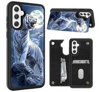 CGFGHHUY for Samsung Galaxy S26 Plus Case Wallet Case with Card Slots & Kickstand PU Leather Soft TPU Protective Phone Cover for Samsung Galaxy S26 Plus 6.7 inch 2026 - Tiger Moon Mountain
