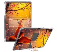 CGFGHHUY for Samsung Galaxy Tab S6 Lite Case 10.4 inch Clear Slim Lightweight Kickstand Protective Transparent TPU Case with Pen Holder Tablet Cover for Galaxy S6 Lite 2022/2020,Cherry Blossom and Fox