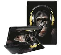 CGFGHHUY for Samsung Galaxy Tab S9 Case 11 inch 360 Degree Rotating Stand Smart Cover with Auto Wake Sleep Tablet Case for Samsung Galaxy Tab S9 5G 2023 - Monkeys Love Music