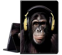 CGFGHHUY for Samsung Galaxy Tab S9 Plus Case 12.4 inch Lightweight Protective PU Leather Smart Stand Cover with Auto Wake Sleep Tablet Case for Samsung Galaxy Tab S9 Plus 2023 - Monkeys Love Music