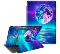 CGFGHHUY for Samsung Galaxy Tab S9 Ultra Case 14.6 inch 360 Degree Rotating Stand Smart Cover with Auto Wake Sleep Tablet Case for Samsung Galaxy Tab S9/S8 Ultra 5G - Blue Purple Moon and Sea