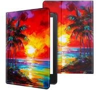 CGFGHHUY for Samsung Galaxy Tab S9 Ultra Case 14.6 inch Lightweight Protective PU Leather Smart Stand Cover with Auto Wake Sleep Tablet Case for Galaxy Tab S9/S8 Ultra - Sea and Palm Trees at Sunset