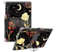 CGFGHHUY for Samsung Galaxy Tab S9 Ultra Case Clear Slim Lightweight Kickstand Protective Transparent TPU Case with Pen Holder Tablet Cover for Galaxy Tab S9 Ultra 5G 14.6 inch - Rose Flowers Moon