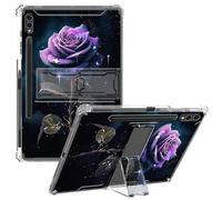 CGFGHHUY for Samsung Galaxy Tab S9 Ultra Case Clear Slim Lightweight Kickstand Protective Transparent TPU Case with Pen Holder Tablet Cover for Galaxy Tab S9 Ultra 5G 14.6 inch - Galaxy Rose Flower