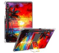 CGFGHHUY for Samsung Galaxy Tab S9 Ultra Case Clear Slim Lightweight Kickstand Protective Transparent TPU Case for Women Tablet Cover for Galaxy Tab S9 Ultra 5G 14.6 inch,Sea and Palm Trees at Sunset