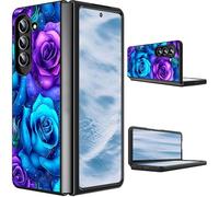 CGFGHHUY for Samsung Galaxy Z Fold 7 Case 2025 Slim Lightweight Hard PC Shook Proof Protective Phone Case Cover for Samsung Galaxy Z Fold 7 5G 8 inch - Purple Blue Rose Flower