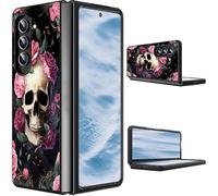 CGFGHHUY for Samsung Galaxy Z Fold 7 Case 2025 Slim Lightweight Hard PC Shook Proof Protective Phone Case Cover for Samsung Galaxy Z Fold 7 5G 8 inch - Pink Rose Flower Skull