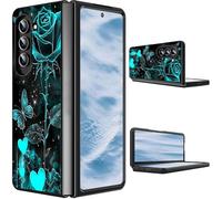 CGFGHHUY for Samsung Galaxy Z Fold 7 Case 2025 Slim Lightweight Hard PC Shook Proof Protective Phone Case Cover for Samsung Galaxy Z Fold 7 5G 8 inch - Green Rose Flower Butterflies