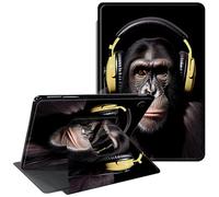 CGFGHHUY Galaxy Tab A9 Plus Case 360 Degree Rotating Stand Protective Smart Cover with Auto Wake Sleep Case Cover for Samsung Galaxy Tab A9 Plus 11 inch 2023 - Monkeys Love Music