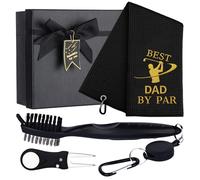 CGFN Grandad Dad Gifts Golf Towel Set,Golf Gifts for Grandad Dad,16”x 24” Microfiber Embroidered Golf Towels Cleaner Brush Divot Repair Tool (Best DAD By Par Set)