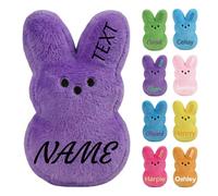 CGFN Personalised Bunny with Name for Kids, Custom Stuffed Animal Gift for Birthday, Easter, Christening - Soft Plush Toy in 3 Sizes (S/M/L), 8 Colors (Purple)