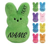 CGFN Personalised Bunny with Name for Kids, Custom Stuffed Animal Gift for Birthday, Easter, Christening - Soft Plush Toy in 3 Sizes (S/M/L), 8 Colors (Green)