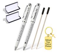 CGFN Personalised Engraved Retractable Ballpoint Pens,Personalised Christian Religious Bible Staff Christmas Inspirational Pens Gifts Set for Women Men,Customised Pen Pattern 1 Pack(White)
