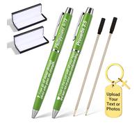 CGFN Personalised Engraved Retractable Ballpoint Pens,Personalised Christian Religious Bible Staff Christmas Inspirational Pens Gifts Set for Women Men,Customised Pen Pattern 1 Pack (Apple green)