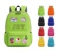 CGFN Personalised Kids Backpack for Boys & Girls, Custom Name Rucksack for Primary School & Nursery, Toddler School Bag with Soft Chenille Patches (Green)