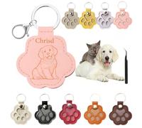 CGFN Personalised Pet Dog Cat Fur Keepsake PU Leather Pet Hair Storage Keyring,Customised Pet Dog Cat Remembrance Sympathy Memorial Gifts for Pet Owners Lovers Friends Family (Vibrant UV Printing)