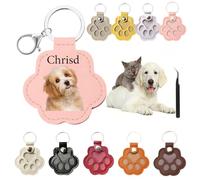CGFN Personalised Pet Dog Cat Fur Keepsake PU Leather Pet Hair Storage Keyring,Customised Pet Dog Cat Remembrance Sympathy Memorial Gifts for Pet Owners Lovers Friends Family (Colour UV Printing)