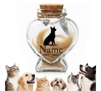 CGFN Personalised Pet fur Keepsake Memory Jar Dog Memorial With Cork，Jar A