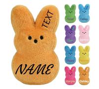 CGFN Personalized Bunny with Name for Kids, Custom Stuffed Animal Gift for Birthday, Easter, Christening - Soft Plush Toy in 3 Sizes (S/M/L), 8 Colors (Orange)