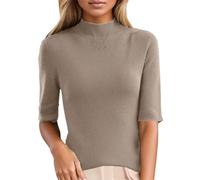 CGGMVCG Loose Tshirts for Women Tee Shirt Plain Mock Turtleneck Half Sleeve Ladies Casual Summer Tops