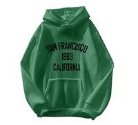 CGGMVCG San Francisco California Hoodies for Women Pullover Letter Print Graphic Sweatshirt Casual Hooded Sweatshirt, Green, L
