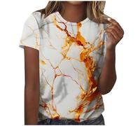 CGGMVCG Women Loose T Shirt Tops Casual Round Neck Short Sleeve Summer Vacation T Shirts Flower Casual Tops for Women (White, 5XL)