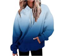 CGGMVCG Womens Ombre Hoodie Plus Size Hooded Sweatshirt Long Sleeve Loose Casual Sweatshirts Pullover Tops (Z03 Dark Blue, S)