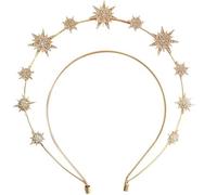 CGHABNJEQ Baroque double-layer hexagonal star headband with diamond studded hair accessories, gold silver rose gold headband