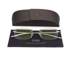 CGID Unisex Lightweight Rimless Frameless Rectangle Reading Glasses Mens Womens Spring Hinge Fashion Readers Reading Glasses +1.25