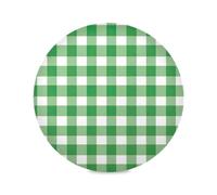 Cgiub 39x39 cm Round Placemats Set of 4 Green White Buffalo Heat Resistant Non-Slip Place Mats Washable Decorative Table Mats for Kitchen Dining Table Holiday Party