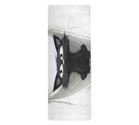 Cgiub Black Cat Yoga Mat for Sport Stretching Pilates 180x66 cm Thin and Non-slip Exercise Mat Fitness Mat Eco-friendly Travel Workout Mat Home Sports Mat