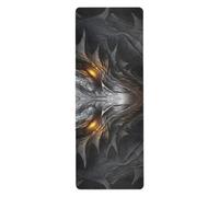 Cgiub Black Dragon Yoga Mat for Sport Stretching Pilates 180x66 cm Thin and Non-slip Exercise Mat Fitness Mat Eco-friendly Travel Workout Mat Home Sports Mat