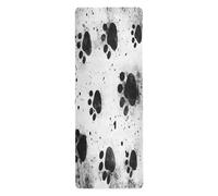 Cgiub Black Paw Prints Yoga Mat for Sport Stretching Pilates 180x66 cm Thin and Non-slip Exercise Mat Fitness Mat Eco-friendly Travel Workout Mat Home Sports Mat