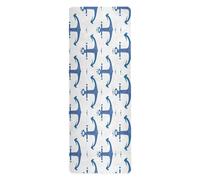 Cgiub Blue Anchors Yoga Mat for Sport Stretching Pilates 180x66 cm Thin and Non-slip Exercise Mat Fitness Mat Eco-friendly Travel Workout Mat Home Sports Mat