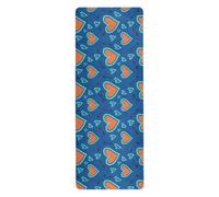 Cgiub Bright Orange Hearts Yoga Mat for Sport Stretching Pilates 180x66 cm Thin and Non-slip Exercise Mat Fitness Mat Eco-friendly Travel Workout Mat Home Sports Mat