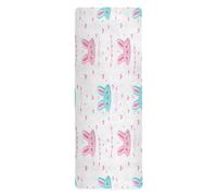 Cgiub Bunny Faces Yoga Mat for Sport Stretching Pilates 180x66 cm Thin and Non-slip Exercise Mat Fitness Mat Eco-friendly Travel Workout Mat Home Sports Mat