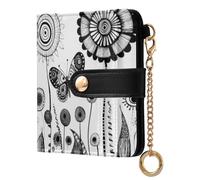 Cgiub Butterfly Mushroom Wallets for Women RFID Blocking Ladies Purse PU Leather Clutch Wallet with Zip Coin Pocket & Credit Card Holder, 10.5x11 cm