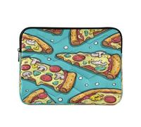 Cgiub Cartoon Pizza Laptop Sleeve 13-14 Inch Protective Laptop Case Shockproof Computer Briefcase Carrying Case Portable Laptop Bag for Notebook, Tablet, 34x26x2 cm