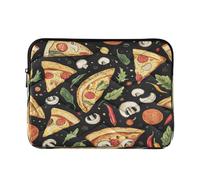Cgiub Cartoon Pizza Laptop Sleeve 13-14 Inch Protective Laptop Case Shockproof Computer Briefcase Carrying Case Portable Laptop Bag for Notebook, Tablet, 34x26x2 cm