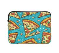 Cgiub Cartoon Pizza Laptop Sleeve 13-14 Inch Protective Laptop Case Shockproof Computer Briefcase Carrying Case Portable Laptop Bag for Notebook, Tablet, 34x26x2 cm