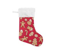 Cgiub Christmas Gingerbread Christmas Stockings 18 inches Fireplace Hanging Stocking Large Xmas Decorations Stocking for Family Holiday Party, 1Pack