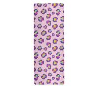 Cgiub Colorful Leopard Yoga Mat for Sport Stretching Pilates 180x66 cm Thin and Non-slip Exercise Mat Fitness Mat Eco-friendly Travel Workout Mat Home Sports Mat