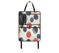 Cgiub Colourful Circles Car Seat Organiser for Kids Car Organiser Back Seat Storage Bag with Tablet Holder Waterproof Kick Mats BackSeat Protector Auto Travel Accessories, 1 Pack