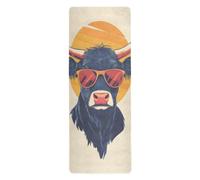 Cgiub Cute Cow Yoga Mat for Sport Stretching Pilates 180x66 cm Thin and Non-slip Exercise Mat Fitness Mat Eco-friendly Travel Workout Mat Home Sports Mat