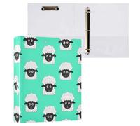 Cgiub Cute Sheep 3 Ring Binder 3.8 cm D Ring View Binder with Pockets & Clipboard A4 Display Folder Document Organiser Fits 200 Sheets for Home, Office School 1 Pack