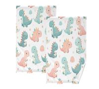 Cgiub Dinosaurs Hand Towels for Bathroom 41x71 cm Soft and Absorbent Cotton Towels Kitchen Towels Guest Towel Tea Bar Towels for Travel Gym Spa 2 PACK