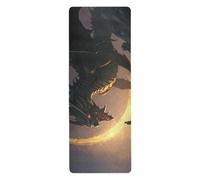 Cgiub Dragon and Men Yoga Mat for Sport Stretching Pilates 180x66 cm Thin and Non-slip Exercise Mat Fitness Mat Eco-friendly Travel Workout Mat Home Sports Mat