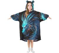 Cgiub Dragon Wearable Blanket Hoodie for Kids Warm Cozy Oversized Hooded Sweatshirt Blanket with Pocket