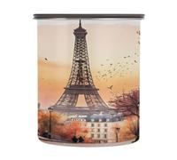 Cgiub Eiffel Tower Coffee Canister 500 ml Airtight Stainless Steel Food Storage Container Kitchen Storage Jar with Lid for Coffee Beans Tea Sugar